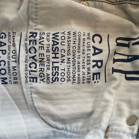 Gap Jeans Low Stride Rise 30 10 Petite Light Wash Blue Short Wide Leg - Picture 5 of 7
